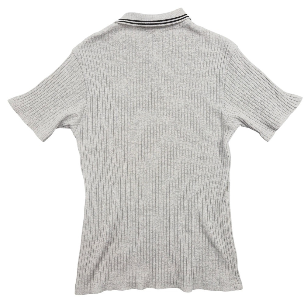 Vintage Nike Ribbed Polo Shirt Mens Large Gray Cotton Short Sleeve Made in USA - Picture 2 of 7